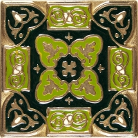 Bronzová dekorace Enameled Persia 1627, 7,5x7,5 cm